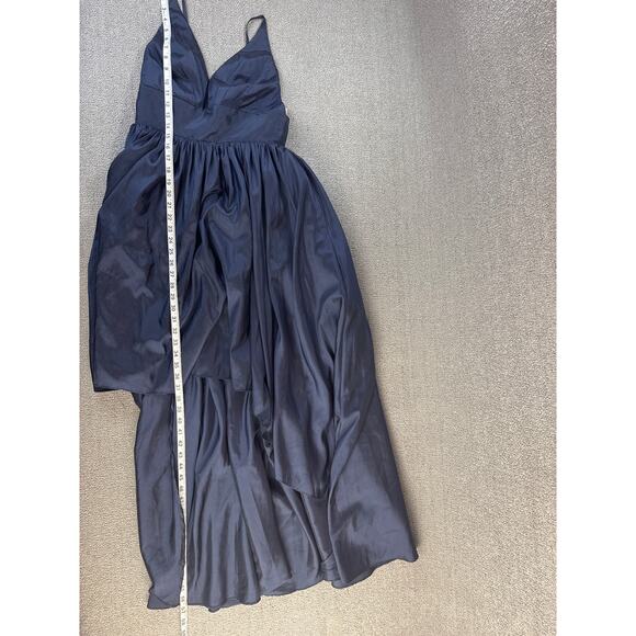 Fame and Partners Formal Dress High Low Prom Homecoming Wedding Navy Blue Size 6 - Picture 7 of 9